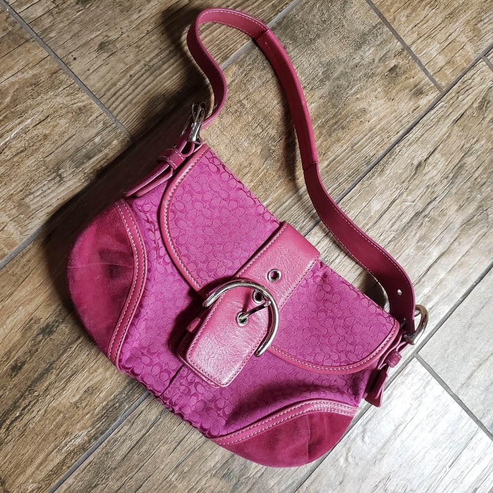 Small Coach bright pink handbag